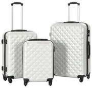 vidaXL Conjunto de tróleis estojo rígido 3 pcs ABS prateado brilhante