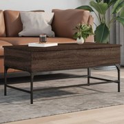 vidaXL Mesa centro 100x50x45cm deriv. madeira/metal carvalho castanho