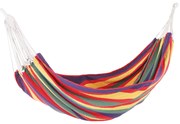 Outsunny Cama Rede 2 Pessoas Campismo Praia Jardim Carga Máxima 180 kg 210x150cm Multicor | Aosom Portugal