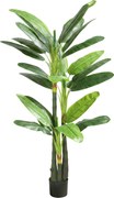 HOMCOM Árvore de Bananeira Artificial Planta Falsa com 18 Folhas, 180 cm, Verde | Aosom Portugal