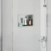 vidaXL Nichos de Chuveiro Prateado 30 x 20 x 9,5 cm Aço inoxidável