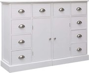 vidaXL Aparador com 10 gavetas 113x30x79 cm madeira branco
