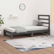 Sofá-cama de puxar 2x(90x200) cm pinho maciço cinza