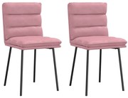 vidaXL Cadeiras de jantar 2 pcs veludo rosa