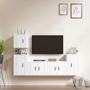 vidaXL Conjunto móveis de TV 5 pcs madeira processada branco