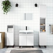 vidaXL 3 pcs conjunto móveis casa de banho madeira processada branco