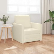 vidaXL Sofá Cama 2 em 1 Creme 74x77x81 cm Couro Sintético