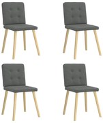 vidaXL Cadeiras de jantar 4 pcs tecido cinzento-escuro