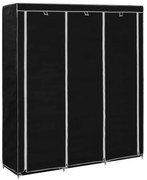 vidaXL Roupeiro c/ compartimentos e varões 150x45x175 cm tecido preto