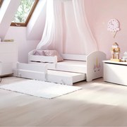 Cama infantil dupla Luk 160x80 - unicórnio branca