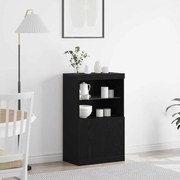 Sideboard vidaXL com luzes LED Carvalho Preto 60x37x100 cm