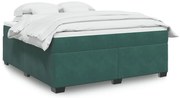 vidaXL Cama com molas/colchão 180x200 cm veludo verde-escuro