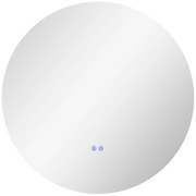 Kleankin Espelho Redondo Luminoso LED de Casa de Banho Ø 80 cm de Parede com Iluminação Interruptor Tátil Sistema Anti Embaciamento | Aosom Portugal