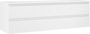 Mexen Rivel armário de casa de banho 160 cm para lavatório com superfície, 2 gavetas, frisado, branco mate