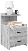 vidaXL Mesa de cabeceira com 2 gavetas cinza Sonoma 40x36,5x62 cm