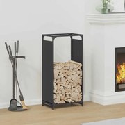 vidaXL Suporte para lenha 44x28x90 cm aço laminado a frio preto