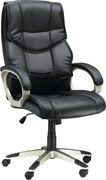 HOMCOM Cadeira de Escritório Poltrona Executiva com Função de Balanço, Cadeira Giratória Ergonômica, Assento Estilo Esportivo, Encosto Alto, Preto, Couro Sintético, Metal, 70 x 58 x 114–124 cm | Aosom Portugal