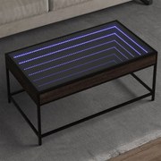 vidaXL Mesa de centro luzes LED Infinity 90x50x41 cm carvalho castanho