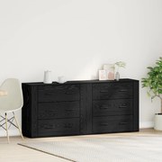 Buffets 2 pcs Carvalho Preto Madeira Engenheirada