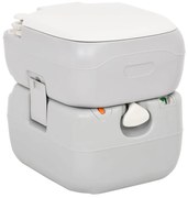 vidaXL Sanita portátil p/ campismo 22+12 L PEAD cinzento e branco