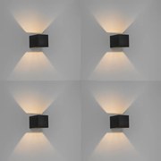 Conjunto de 4 Apliques de Parede Modernos Pretos - Transfer