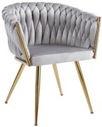Cadeira Widny Golden Veludo - Cinza claro