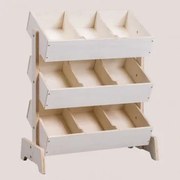 Móvel Organizador De Brinquedos Em Madeira De Pinho Yerai Kids Madeira Natural - Sklum