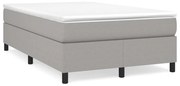 vidaXL Cama boxspring com colchão 120x190 cm tecido cinzento-claro