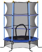 HOMCOM Trampolim para Crianças com Rede de Segurança e Estrutura de Aço para Interiores e Exteriores Carga 50 kg Ø163x190 cm Azul | Aosom Portugal