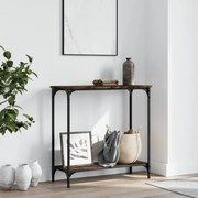 vidaXL Mesa consola 75x30,5x75 cm derivados de madeira carvalho fumado