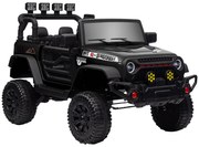 AIYAPLAY Carro Elétrico para Crianças com Bateria de 12V Controlo Remoto Faróis LED Buzina e Música 100x63x65 cm Preto | Aosom Portugal