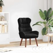 vidaXL Poltrona Aconchegante Preta de Veludo