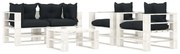 5 pcs conjunto lounge paletes madeira c/ almofadões antracite