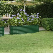 vidaXL Canteiro elevado jardim 152x40x36 cm aço revestido a pó verde