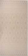 vidaXL Tapete de tecido plano p/ exterior 100x200 cm riscas castanhas