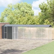 Gaiola para Pássaros vidaXL com Extensão Antracite 210x838x247 cm Aço