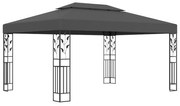 Gazebo com telhado duplo 3x4 m antracite