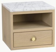 Mesa de cabeceira de parede com tampo em mármore Whitmore