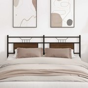 vidaXL Cabeceira de cama 160cm derivados madeira/aço carvalho castanho
