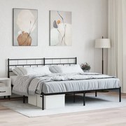 vidaXL Estrutura de cama em metal com cabeceira 180x200 cm preto