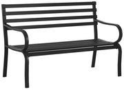 Outsunny Banco de Jardim em Metal Banco de Exterior de 2 Lugares com Apoios de Braços Capacidade 240 kg 127x58x82 cm Preto | Aosom Portugal