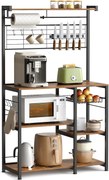 Estante de cozinha vertical com bancada prática e sistema magnético para facas | VASAGLE | 90 x 42 x 167 cm | KKS026B01.