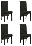 vidaXL Cadeiras de jantar 4 pcs tecido preto