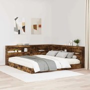 vidaXL Cabeceira de armazenamento Carvalho Defumado 200 cm