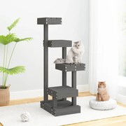 vidaXL Árvore para gatos 45,5x49x103 cm madeira de pinho maciça cinza