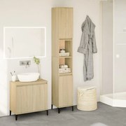 vidaXL Armário WC 30x30x190 cm derivados de madeira carvalho sonoma