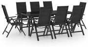 vidaXL 9 pcs conjunto de jantar para jardim alumínio antracite