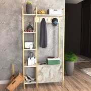 Hall Stand Doga – Branco e Dourado – 90x35x175 cm