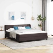 Cama Box com Colchão vidaXL Castanho Escuro 180x200 cm Tecido