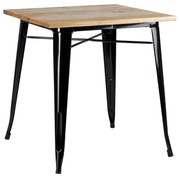 Mesa Torix Quadrada Madeira Natural 70 cm - Preto